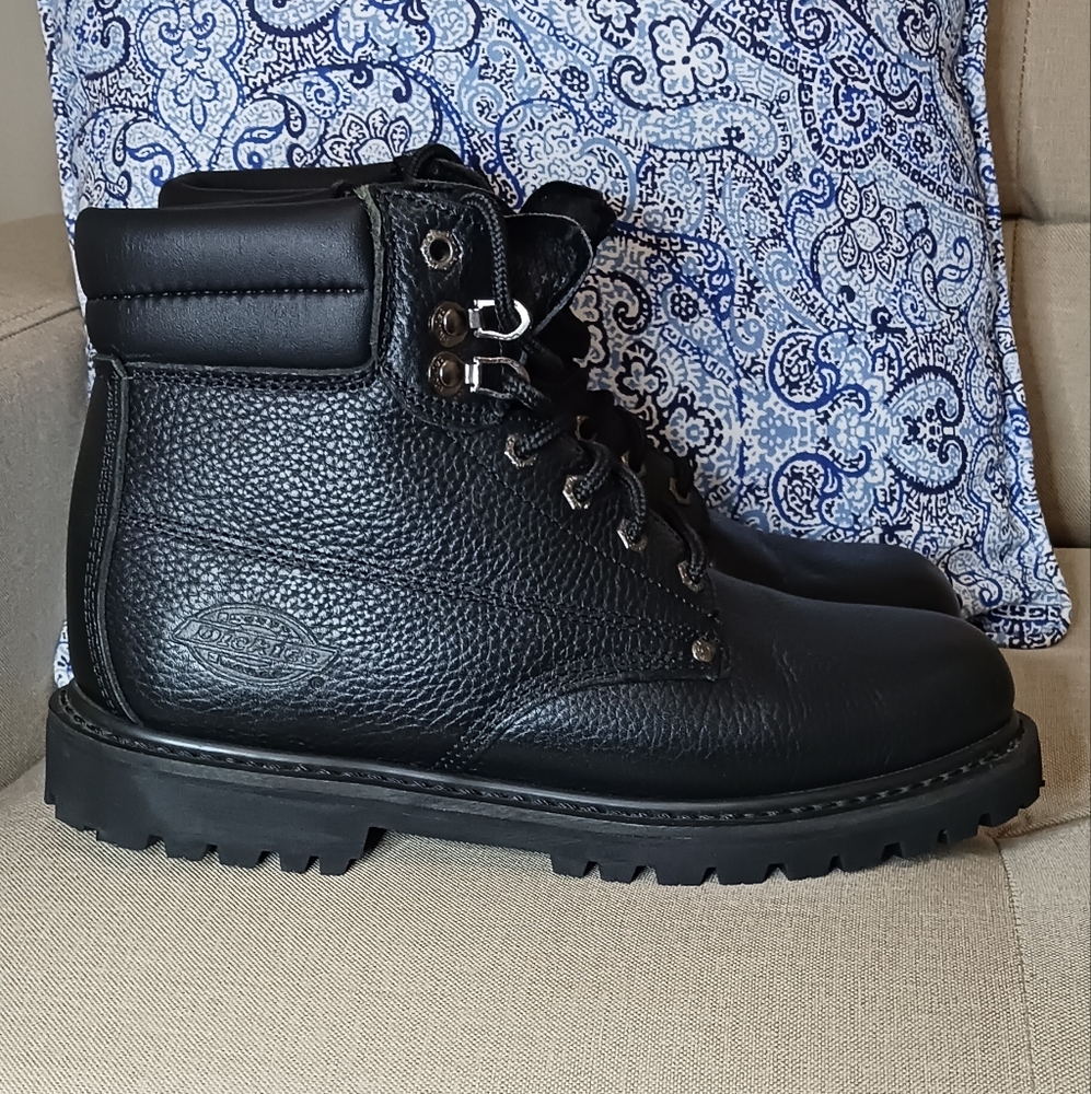 Dickies WORK leather upper boots black NWOT